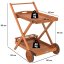Carrello di servizio in legno di acacia con vassoio estraibile