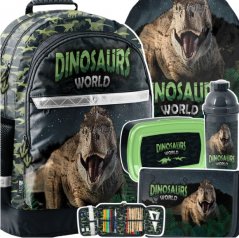 Set școlar din 5 piese pentru băieți  Dinosaurs World