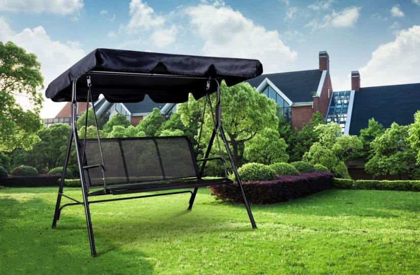 Záhradná hojdačka pre 3 osoby s nastaviteľnou strieškou