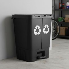 Abfallsortierbehälter 40 l - schwarz