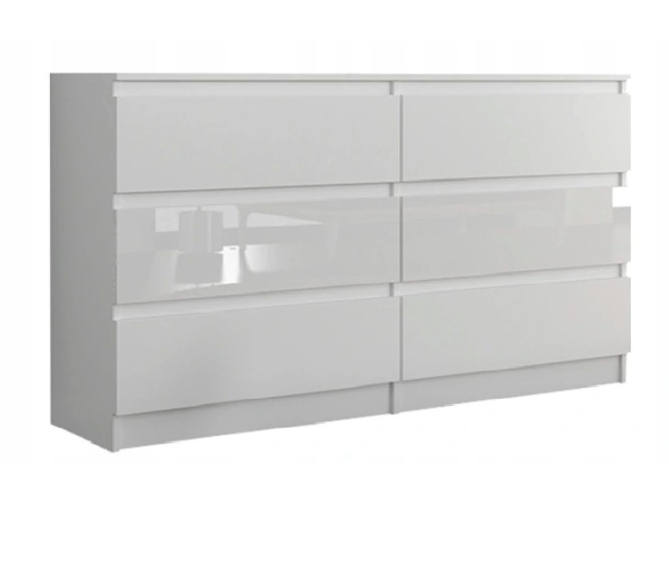 Detská komoda biela leskla 77x30x120 cm Detská komoda biela leskla 77x30x120 cm