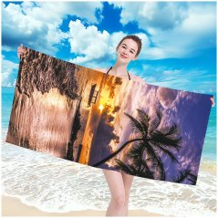 Strandtuch mit Sonnenuntergangsmuster, 100 x 180 cm