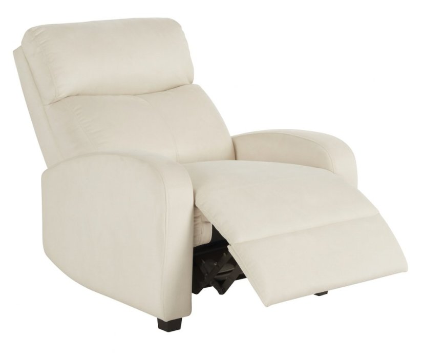 Bež žametni naslanjajoči fotelj