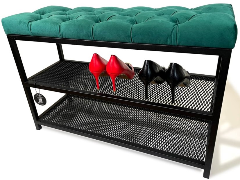 Loft cipőpad kárpitozott üléssel 80 cm - több színben