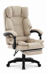 Ергономичен офис стол HC-1031 с поставка за крака - бежов