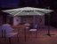 Grauer Garten-Sonnenschirm mit LED-Beleuchtung 3 x 4 m