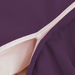 Posteľné obliečky zo syntetickej bavlny - fialové s čiernym lemom