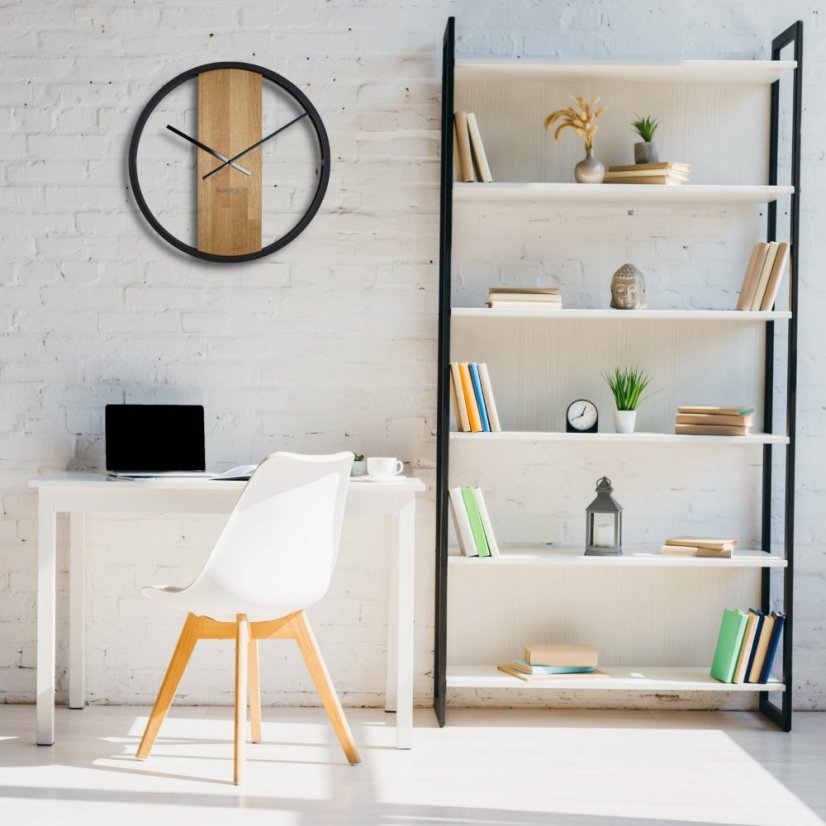 Hodiny v kombinácií dreva a kovu s priemerom 50cm