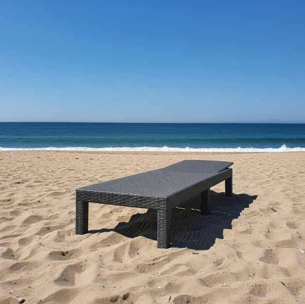 Lettino pieghevole per piscina e terrazza PREMIUM - grigio