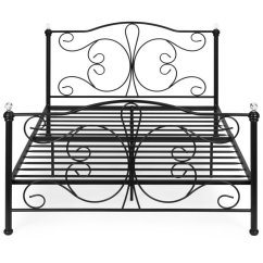 Moderní kovová postel se stabilním rámem a vysokým čelem