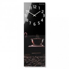 Designové kuchyňské hodiny s mlýnkem na kávu