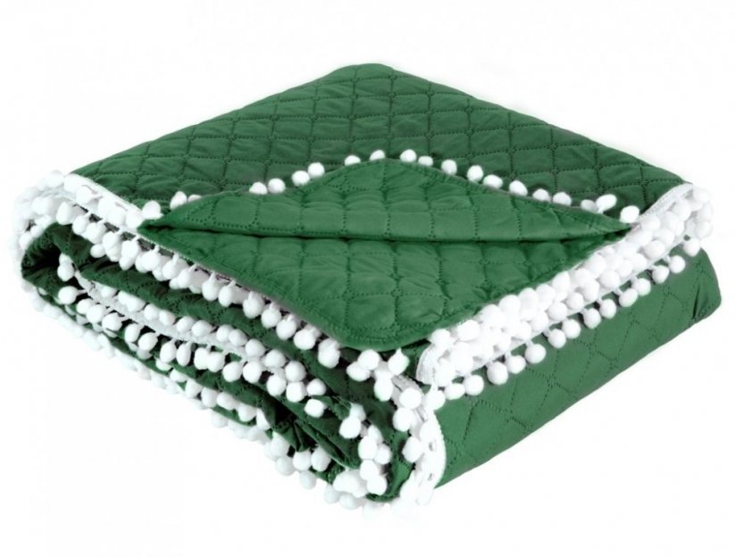 Modern egyszínű takaró zöld ágyhoz