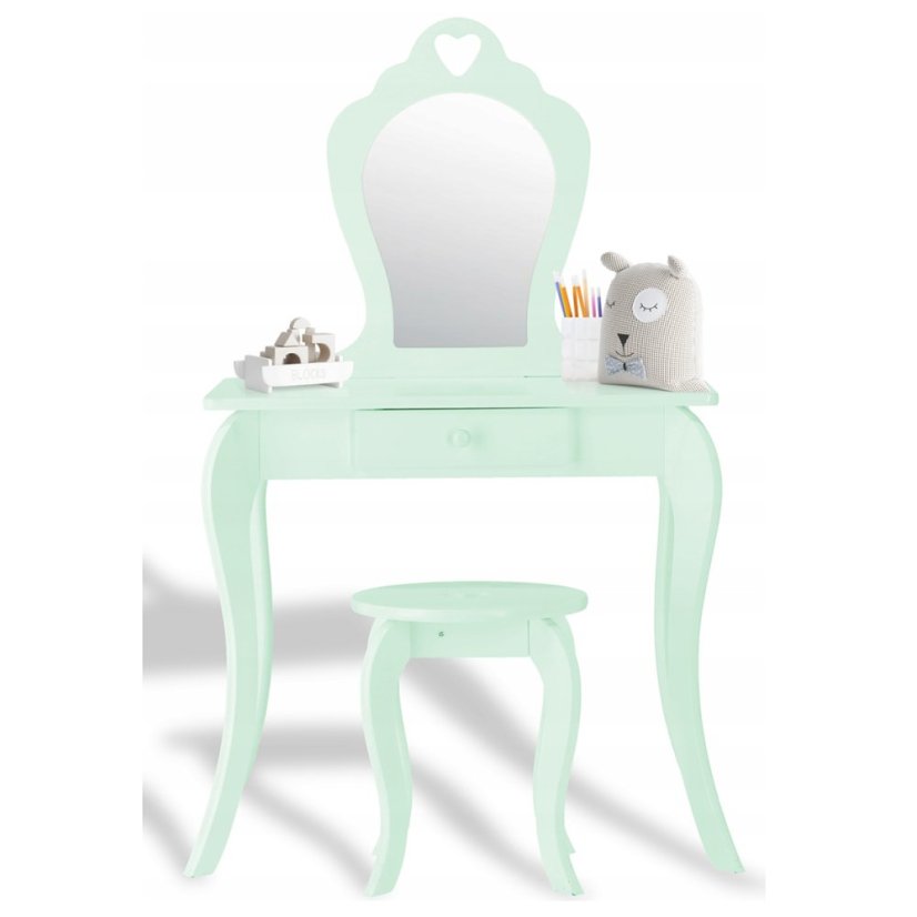 Detský toaletný stolík v mentolovej farbe