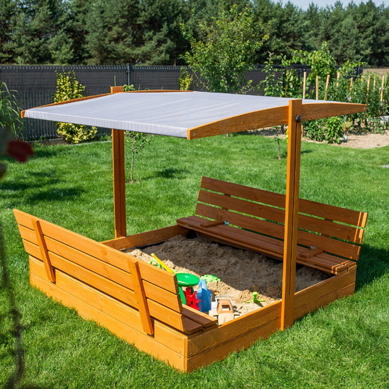 Zelené detské uzatvárateľné pieskovisko so strieškou 120 x 120 cm