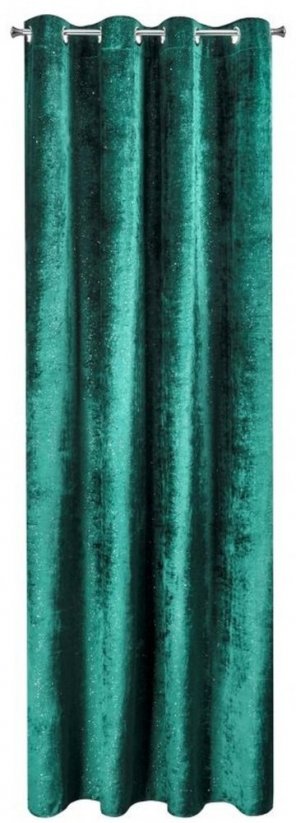 Elegantní třpytivý závěs na okno zelené barvy 140 x 250 cm - Rozměr: Délka: 250 cm