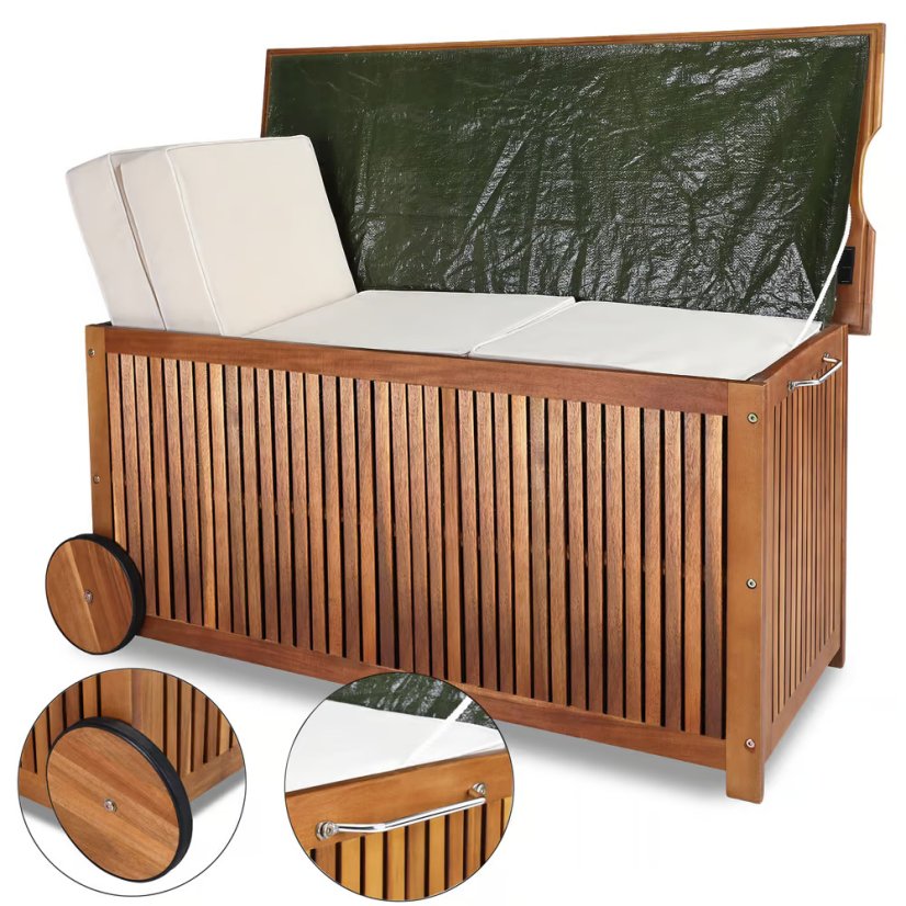 Box da giardino in legno di acacia 350 l