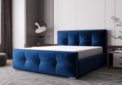 Luxusná čalúnená posteľ v glamour štýle modrej farby 180 x 200 cm