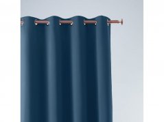 Hochwertiger einfarbiger blauer Vorhang mit hängenden Ringen 140 x 260 cm