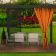 Moderner oranger Vorhang für den Gartenpavillon 155 x 220 cm