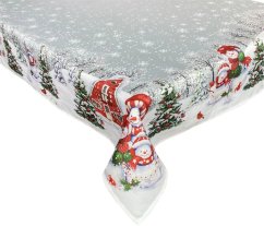 Vánoční ubrus s motivem zimní krajiny