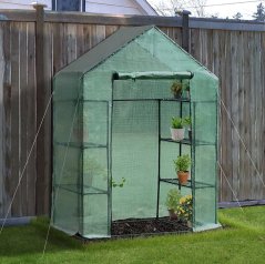 Serra da giardino con telo e ripiani 73 x 140 m x 200 cm