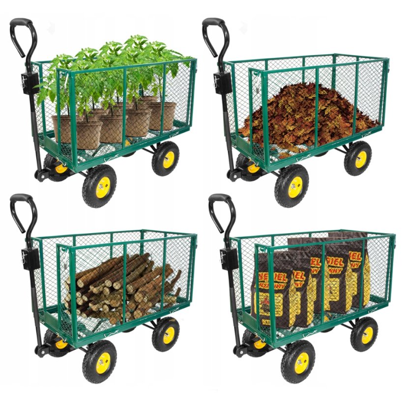 Praktický sklápací záhradný vozík 3v1 na nafukovacích kolesách