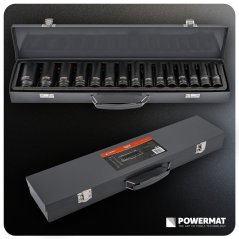 Set di prese a percussione HEX 1/2" 10-38 mm 20 pz.