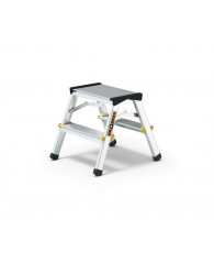 Doppelseitige Stufenleiter aus Aluminium, mit 2 Stufen und einer Tragfähigkeit von 150 kg