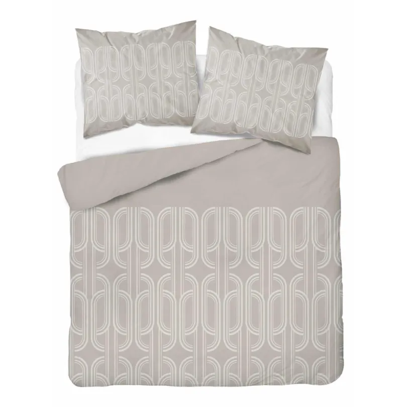 Flanel ágynemű - bézs, geometrikus mintával