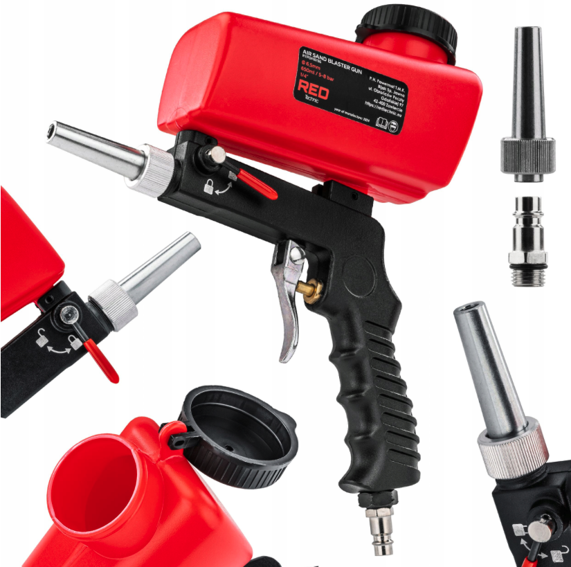 Пистолет за пясъкоструене с резервоар от 650 ml - налягане 5-8 бара