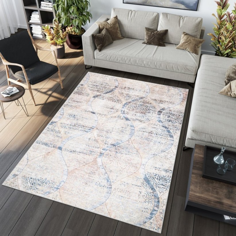 Moderner Teppich in Brauntönen mit dezentem Muster - Die Größe des Teppichs: Breite: 120 cm | Länge: 170 cm