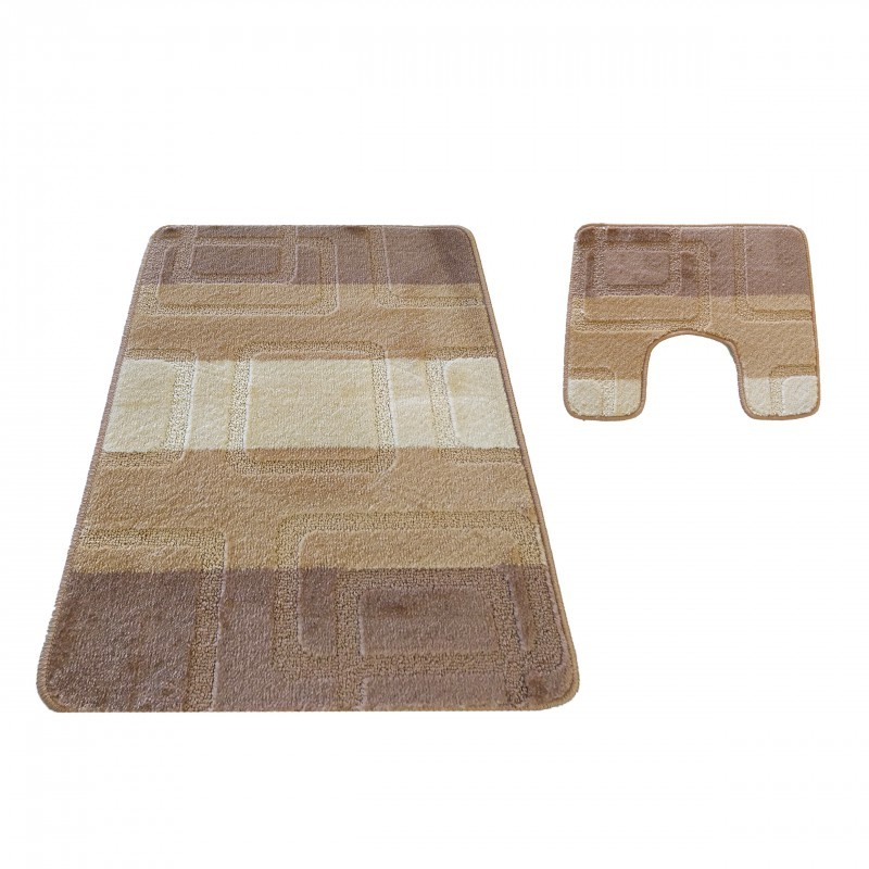 Tappeti da bagno beige con trattamento antiscivolo