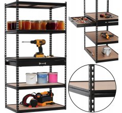 Scaffale in metallo con 5 ripiani e cassetto - 180 x 90 x 60 cm