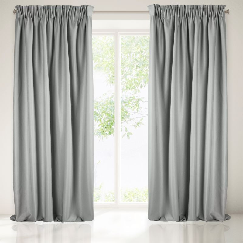 Visokokvalitetna siva zavjesa za zamračivanje s finom teksturom tkanine - Veličina: Duljina: 270 cm