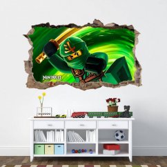 Bellissimo adesivo da parete per bambini Ninja Go Warrior 77 x 47 cm