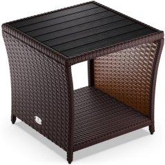 Elegantni poliratanski pomoćni stolić CASARIA® 45 × 45 × 40 cm