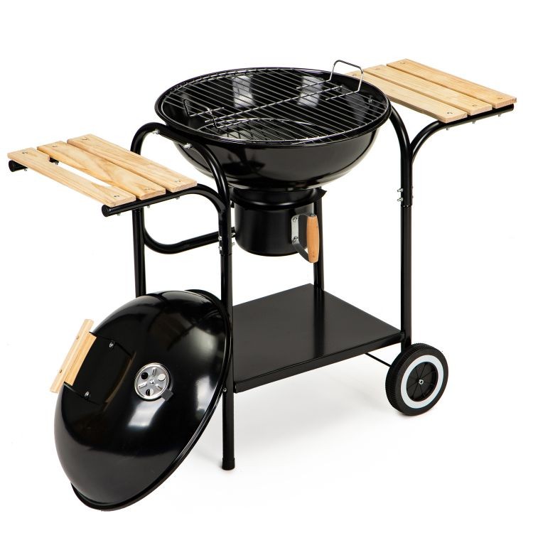 Záhradný gril s vekom, popolníkom a policami