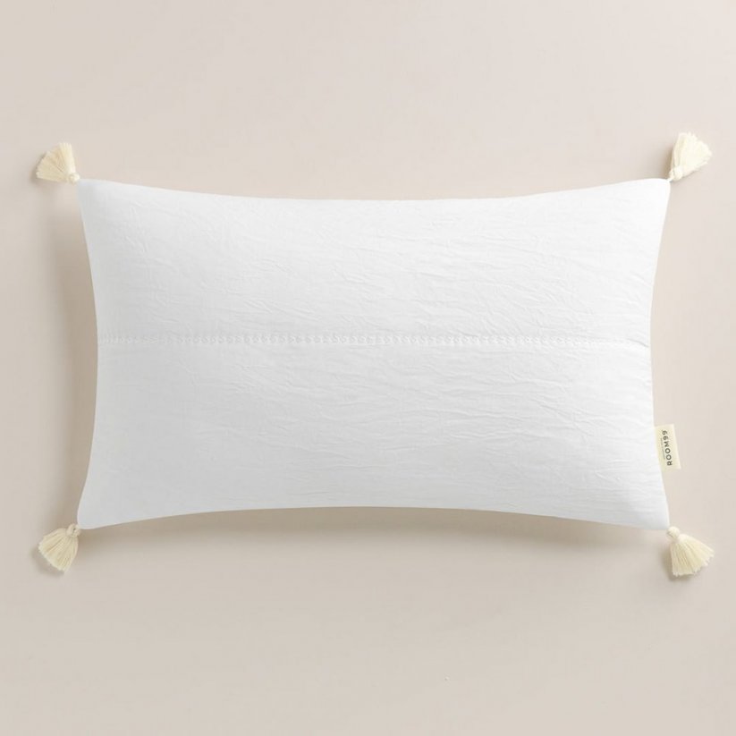 Svijetlo bijela boho jastučnica 30 x 50 cm