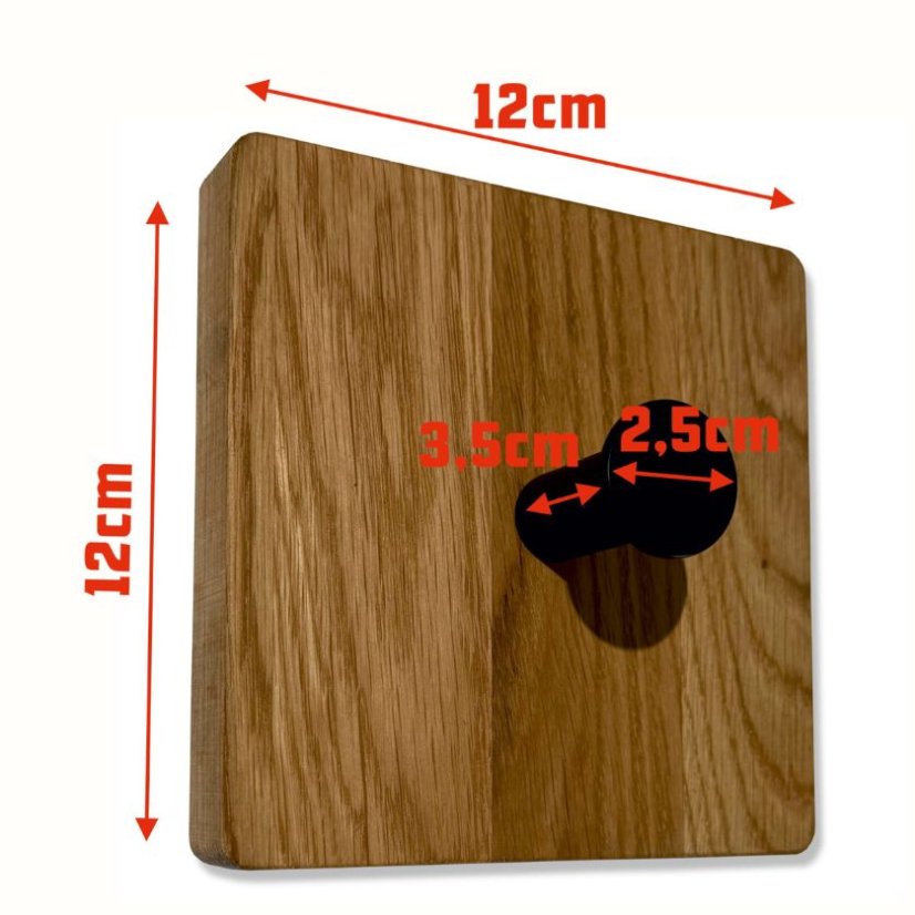 Fali fogas tömör tölgyfából - 3 db