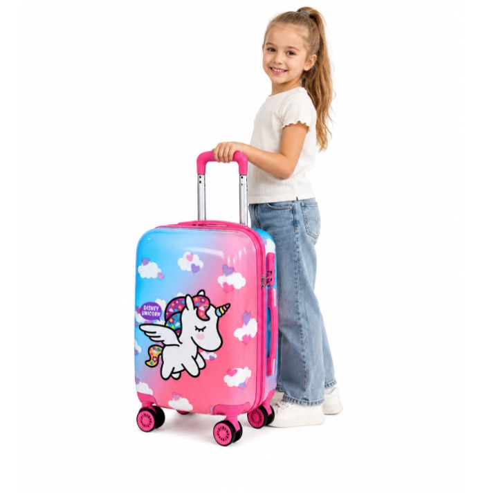 Valiză de călătorie pentru copii „Unicorn”, de 55 cm, cu roți și încuietoare cu combinație