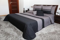 Prešívané sivo čierne prikrývky na posteľ