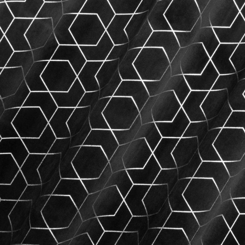 Perdele negre cu imprimeu geometric, potrivit pentru sufragerie