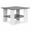 Moderný štvorcový stolík v bielo sivej farbe