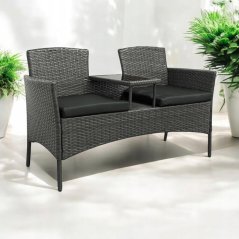 Kerti rattan garnitúra NM-03 - szürke + szürke párnák