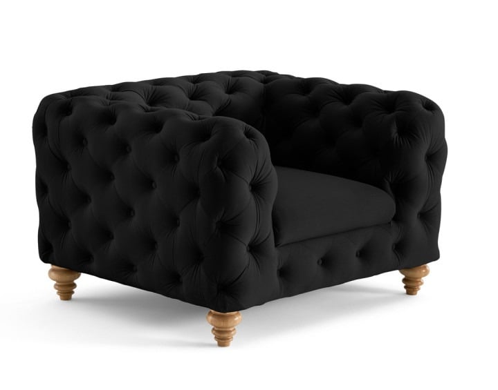 Prešívané luxusné zamatové kreslo do obývačky – dostupné v rôznych farbách