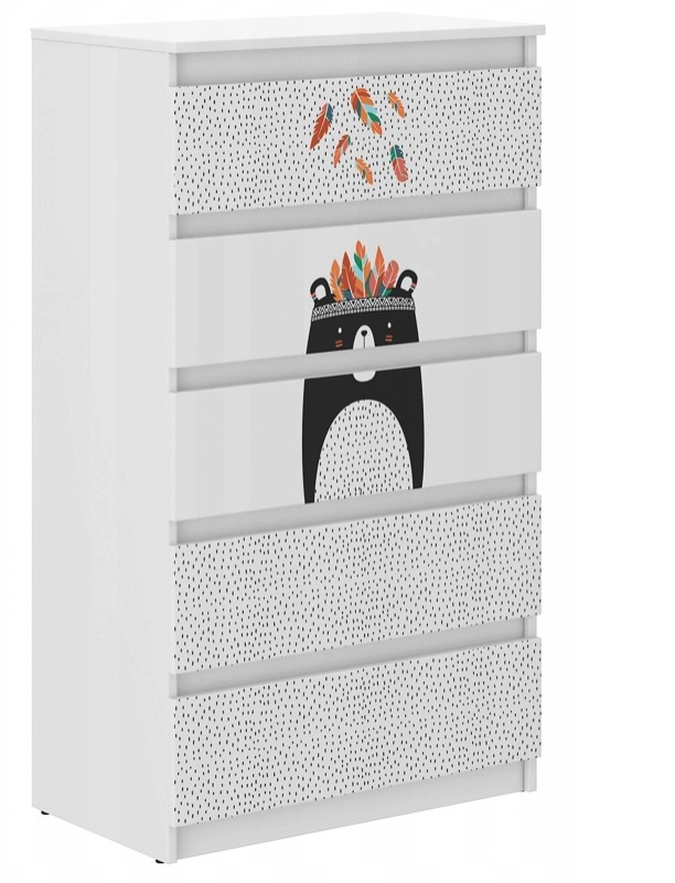 Hochwertige Kinderkommode mit einem großen Bären 121x40x70 cm