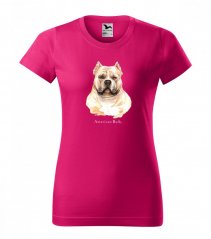 Tricou pentru femei cu imprimare originală pentru proprietarul unui câine american bully