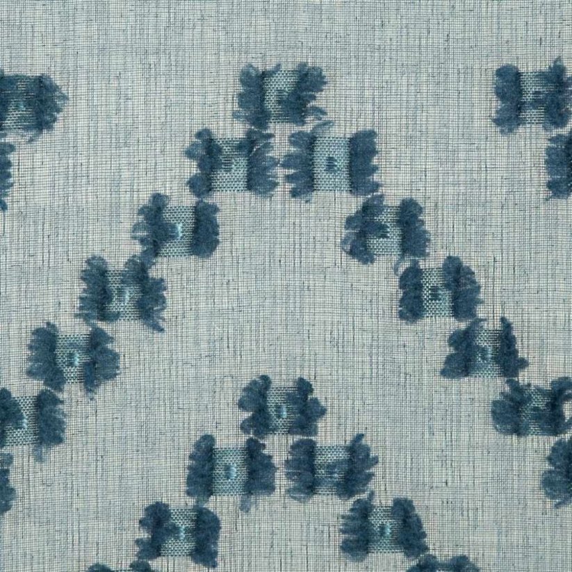Tmavě modrá stylová záclona se zavěšením na kruhy 140 x 250 cm