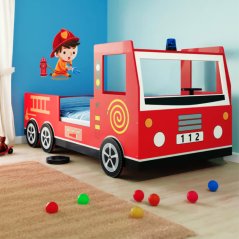 Kinderbett Noah mit Rost - Feuerwehrauto 200 x 90 cm