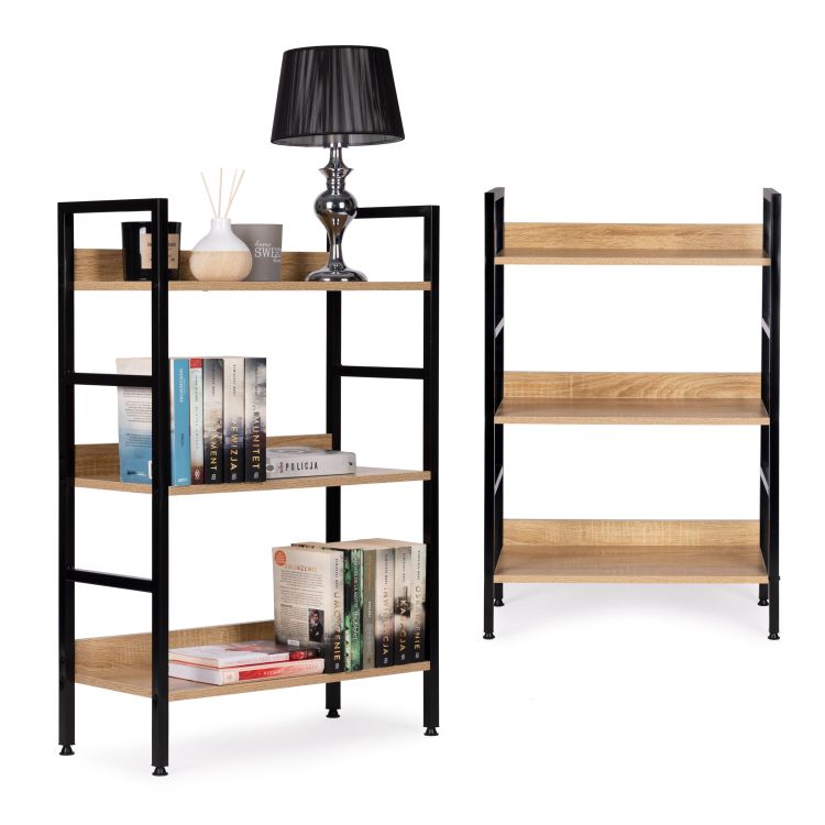 Stabiles 3-Fach-Regal - Kombination aus Metall und Holz 93 x 60 x 27,5 cm